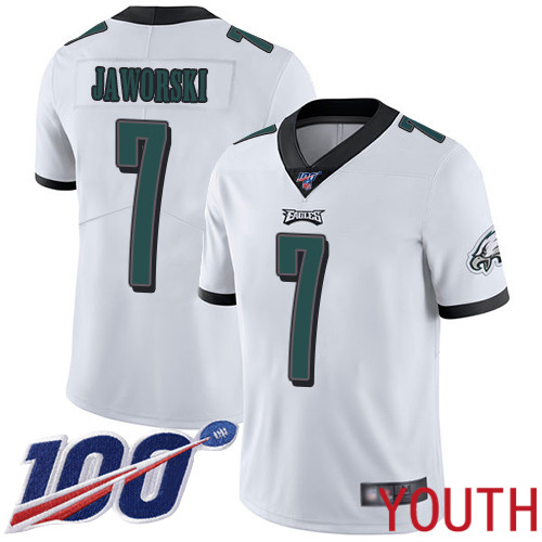 Youth Philadelphia Eagles #7 Ron Jaworski White Vapor Untouchable NFL Jersey Limited Player Season